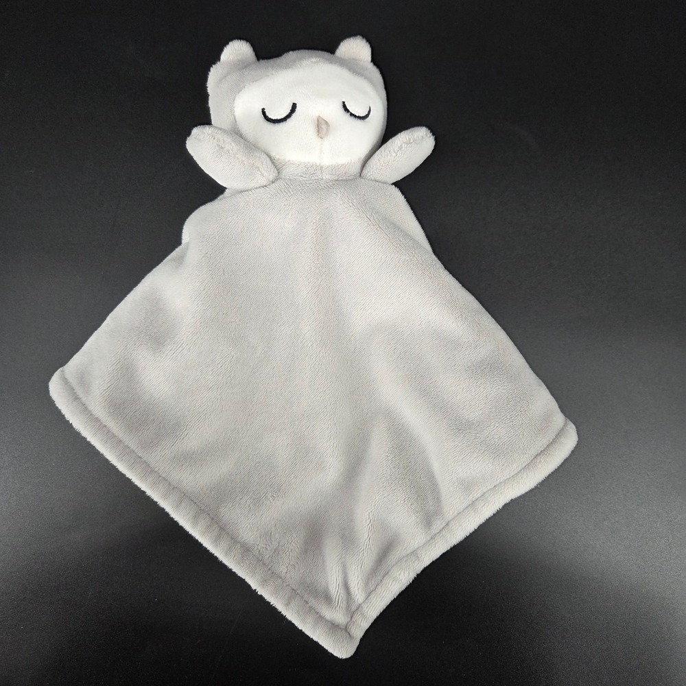 Kohls Cares Gray Owl Plush Baby Security Blanket Lovey LCNM2018 Gray White